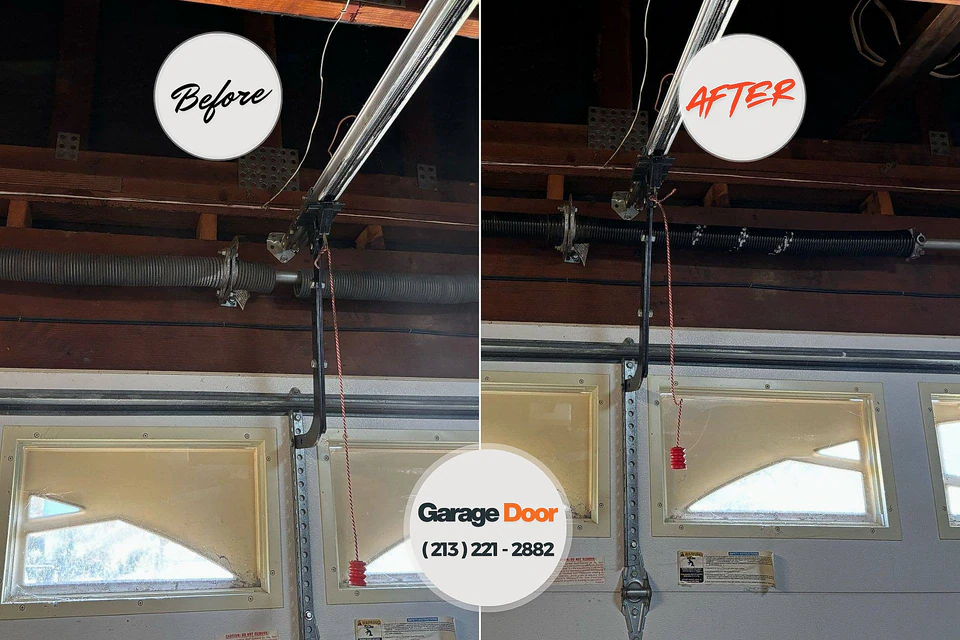 Before and after: garage door repair Metcalfe, MS